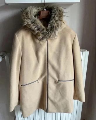 Giaccone donna beige cappuccio Tg 56 MODA NOI