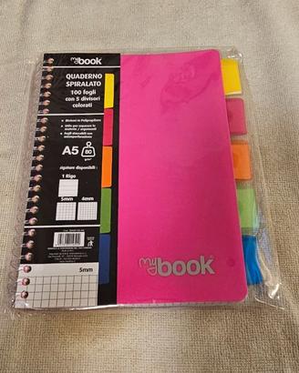 My Book quaderno spiralato A5 - 100 fogli 5 divis.