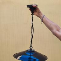 Lampada da sospensione con paralume grigio scuro 