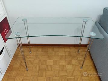 Ny scrivania Tomasucci in vetro trasparente 