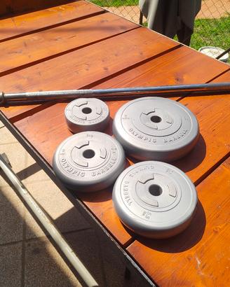set pesi palestra bilancere dischi 
