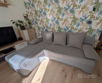 Divano letto ad angolo con contenitore