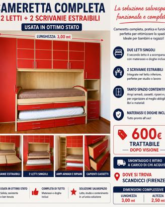 Cameretta completa zona Scandicci Firenze