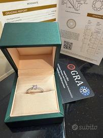 Anello Argento 925 Moissanite Certificata 0.5 CT