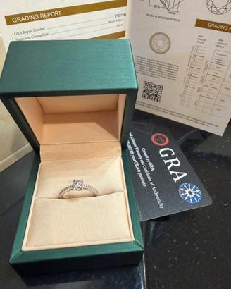 Anello Argento 925 Moissanite Certificata 0.5 CT