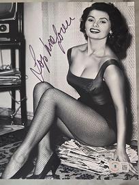 Rara foto B/N Sophia Loren autografo COA/Beckett