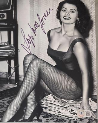 Rara foto B/N Sophia Loren autografo COA/Beckett