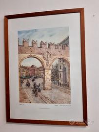 Stampe piazza dei Signori e Portoni della Bra