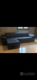 Divano letto con penisola contenitore