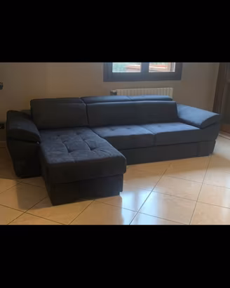 Divano letto con penisola contenitore