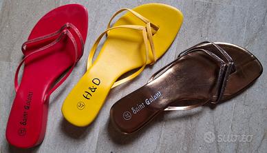 Lotto 3 Paia Sandali Infradito Donna Tg 37