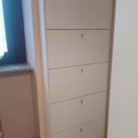 scarpiera bianca a 5 cassetti 