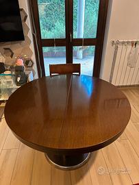 Tavolo tondo allungabile in noce