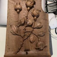 Quadro scultura in legno di rose scultore Belmonte