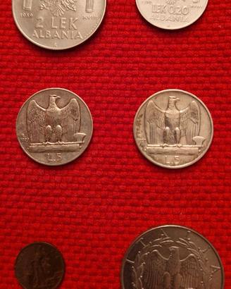 6 monete del regno d'italia con argenti