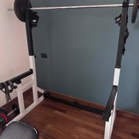 Panca palestra con rack + accessori
