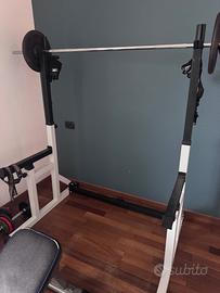 Panca palestra con rack + accessori