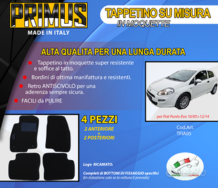 Tappetini Auto Fiat Punto Evo 10/05>12/14