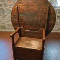 tavolo tondo in noce con ribalta