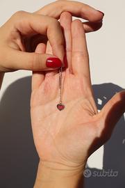 Orecchini a cuore pendenti a filo