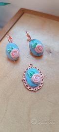 Set ciondolo orecchini handmade realizzati e ricam