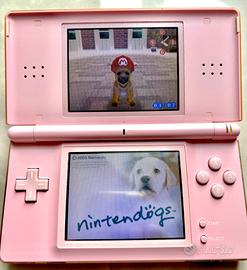 Nintendo ds lite rosa + nintendogs + caricatore