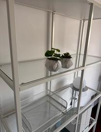 Scaffale IKEA VITTSJÖ bianco e vetro (100x175 cm)