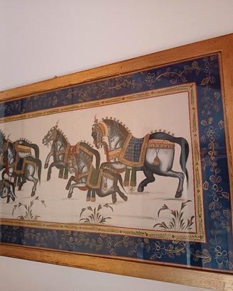 Quadro: tela Indiana dipinta a mano, cornice in le