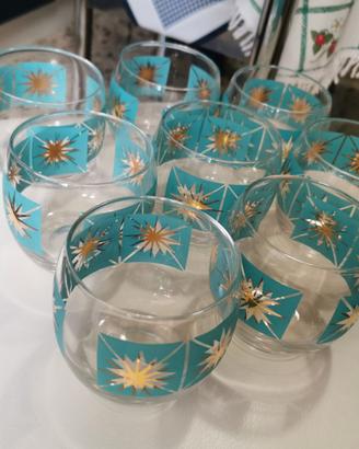 Set 8 bicchieri ROLY POLY Aqua Atomic Starburst