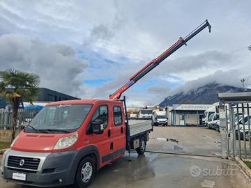 Fiat Ducato DOPPIA CABINA CON GRU E CASSONE FISSO