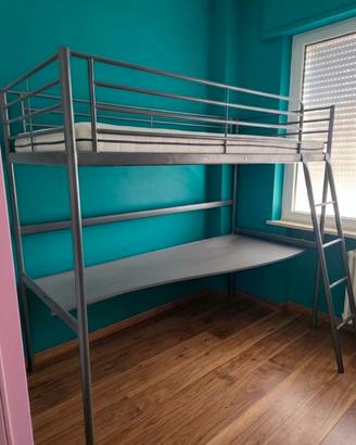 Letto a castello in ferro con materasso 