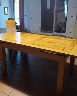 tavolo in quercia massiccio  con sei sedie