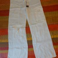 pantalone lino gamba larga di Bernardi