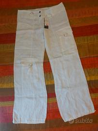 pantalone lino gamba larga di Bernardi