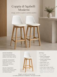 Coppia sgabelli moderni stile nordico