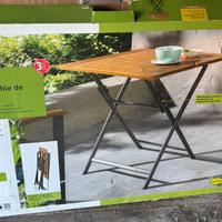 Tavolo e due sedie legno pieghevoli