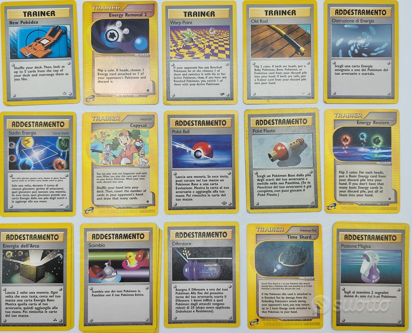 15 carte pokemon addestramento 5 set base 1 holo - Collezionismo In vendita  a Monza e della Brianza