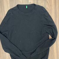 Maglione di cotone nero M Benetton