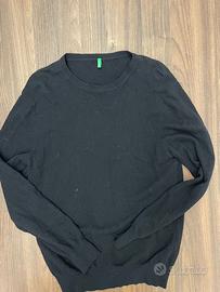 Maglione di cotone nero M Benetton