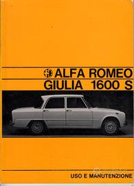 ALFA GIULIA 1600 S 196 LIBRETTO USO E MANUT.NE ORI