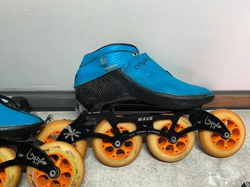 Piastra e pattini in linea