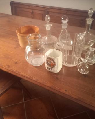 set cristalli da tavola con 2 oliere