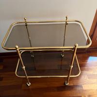 carrello in vetro e ottone
