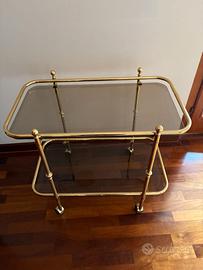 carrello in vetro e ottone