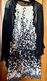 Vestito Giulia Galanti bianco e nero e coprispalle