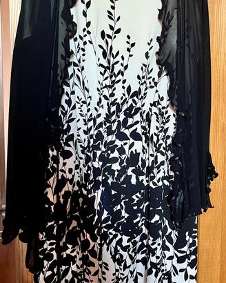 Vestito Giulia Galanti bianco e nero e coprispalle