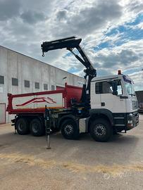 Man 4 assi mezzo d'opera ribaltatbile con gru hiab