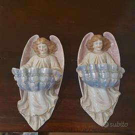 coppia acquasantieri ceramica inizi novecento