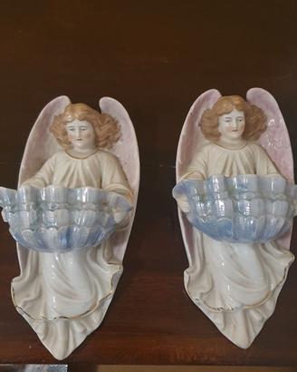 coppia acquasantieri ceramica inizi '900