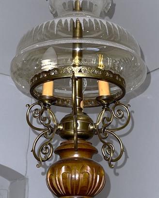 Lampadario da Soffitto con cupola in vetro 3 Luci